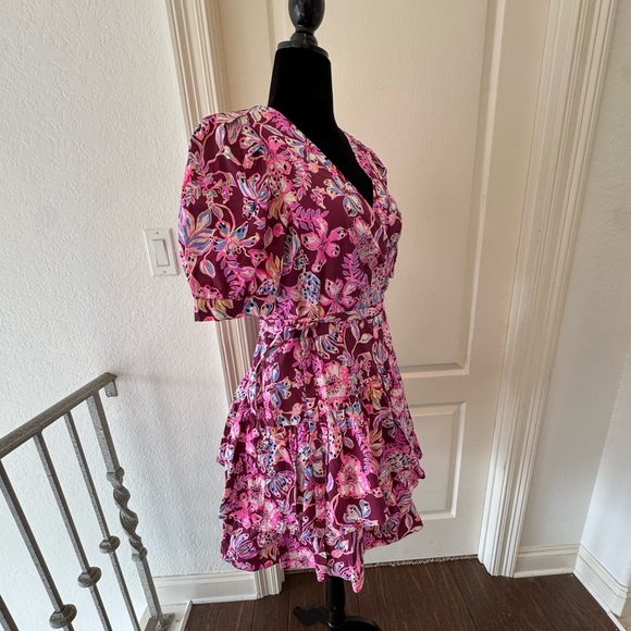 Lilly Pulitzer Sz 14 Amarena Cherry Alexandria Elbow Sleeve Cotton Wrap Dress - Picture 8 of 13